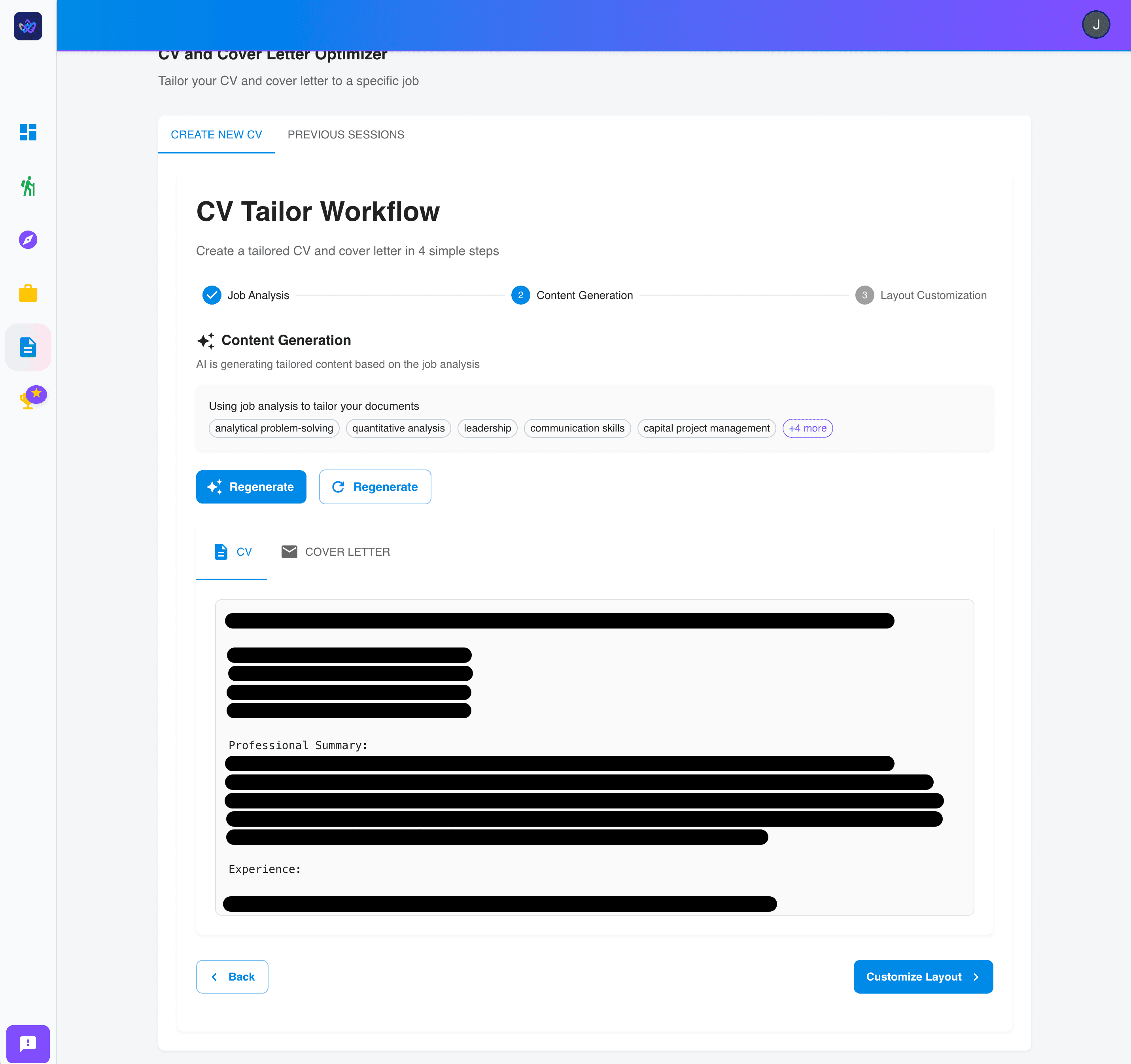 CV Tailor - Export Options