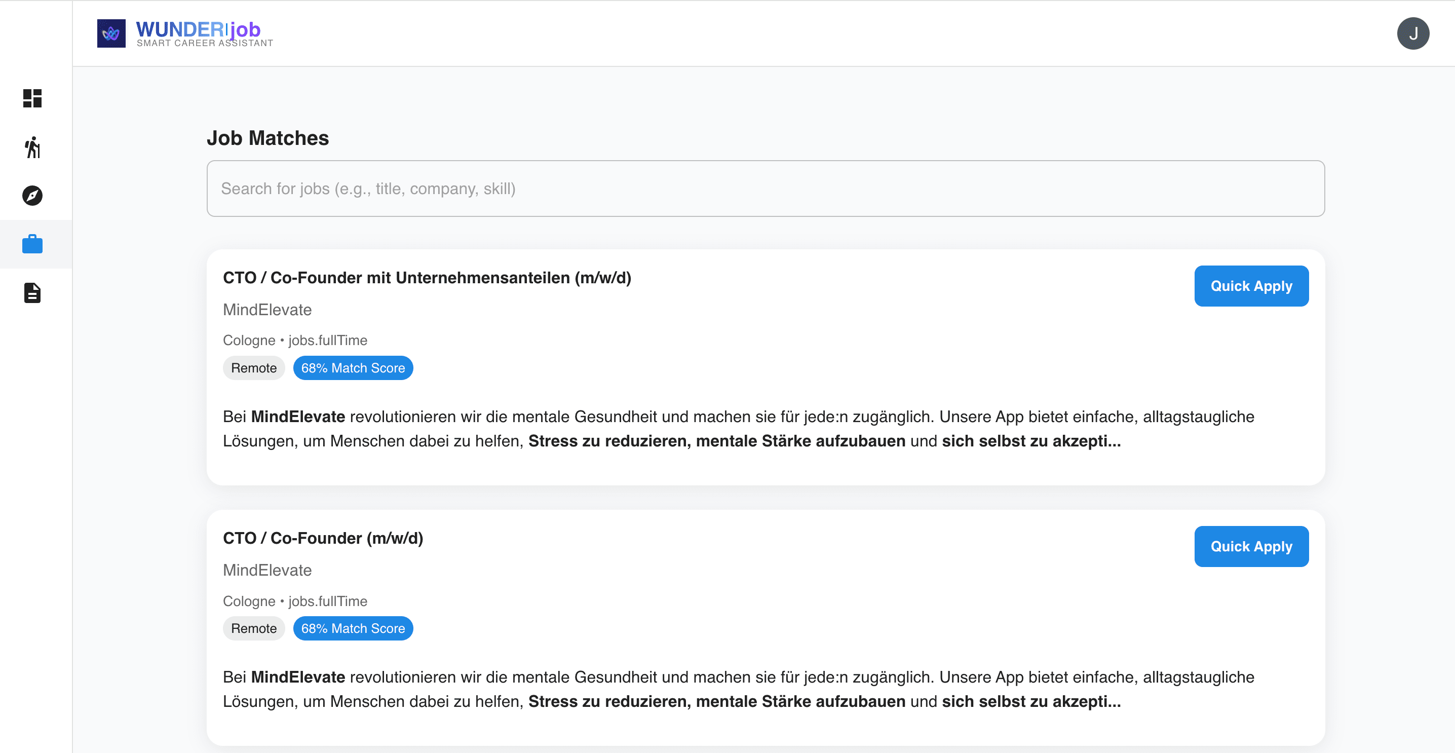 Job Matching Interface